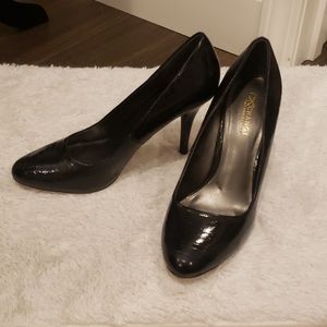 Exchange Black Snake Embossed High Hees